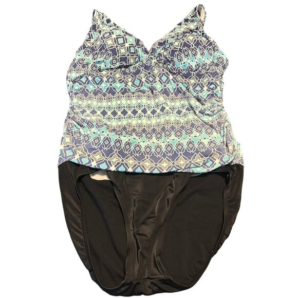 Jantzen One Piece Women's Size 14 Swimsuit Tummy Control Multicolored - Picture 1 of 7